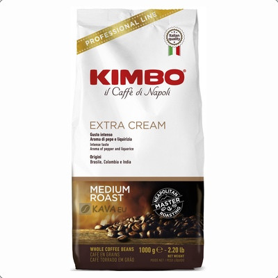 KIMBO extra cream medium roast 1000g.( cà phê hạt Kimbo rang say tại Italy)..