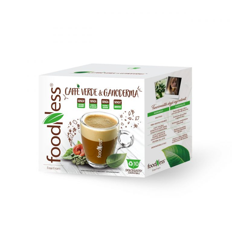 Thức uống lành mạnh FoodNess Caffe Verde &Ganoderma green coffee with ganoderma mushroom capsules to Dolce Gusto 10 Viên